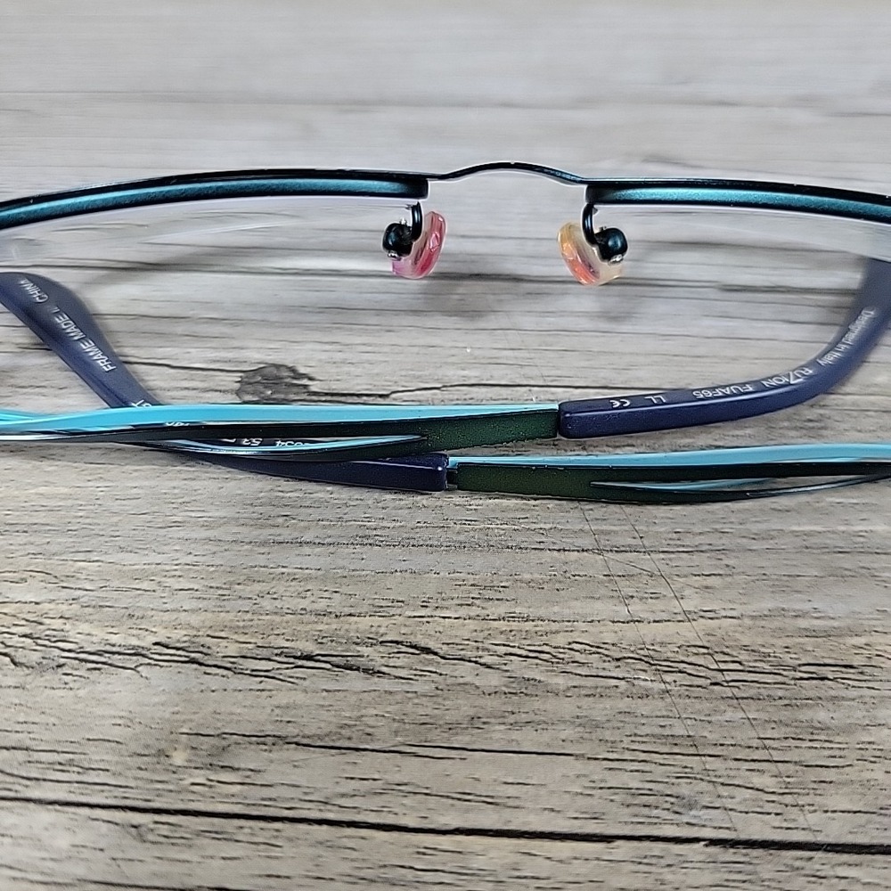 FUZION‎ mod# FUAF65 Eyeglasses Frames Blue Twist  Netal Half Rim 53-17 140mm SST - Picture 13 of 15